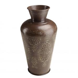 Vase alu couleur cuivre foncé patine antique H70cm