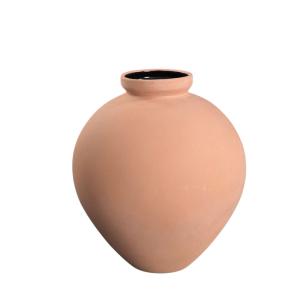 Vase artisanal en terre cuite - intérieur émaillé noir H.29…