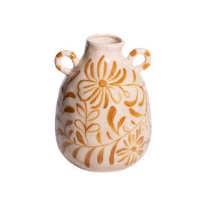 Vase avec anses   24 cm beige en céramique