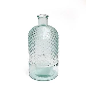 Vase avec motif de diamant en verre recyclé H28