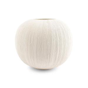 Vase beige en grès 23xh19,5cm