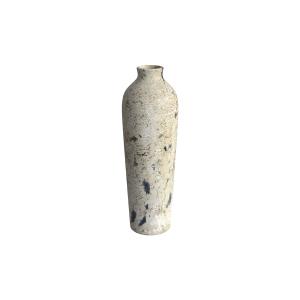 Vase blanc cassé tacheté en terre cuite H69,5cm
