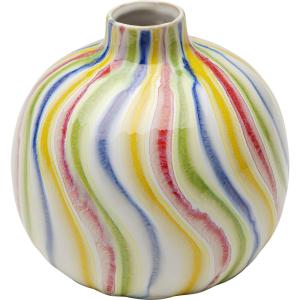 Vase boule en grès multicolore H14