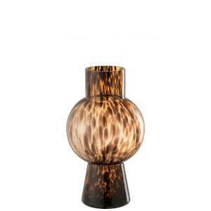 Vase boule verre marron H31cm