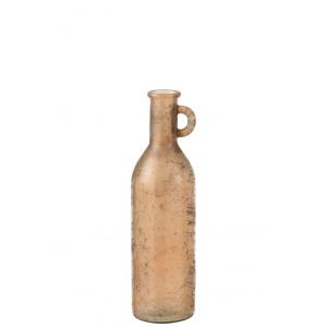 Vase bouteille cylindrique verre marron H50cm