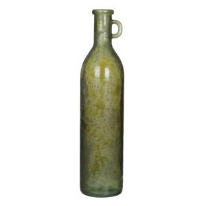 Vase bouteille en verre recyclé avec piognée vert foncé H75…