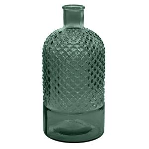 Vase bouteille en verre recyclé  eucalyptus 28 cm