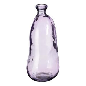 Vase bouteille en verre recyclé lila H51