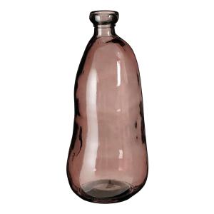Vase bouteille en verre recyclé marron foncé H51