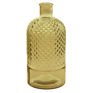 Vase bouteille en verre recyclé  miel 28 cm