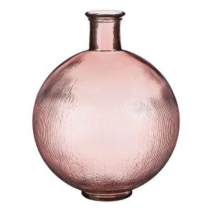 Vase bouteille en verre recyclé rose clair H42