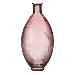Vase bouteille en verre recyclé rose clair H59