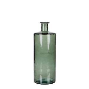 Vase bouteille en verre recyclé vert H40