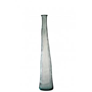 Vase bouteille en verre transparent 19x19x100 cm