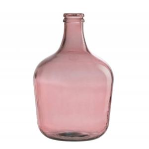 Vase dame jeanne en verre rose 28x28x42 cm