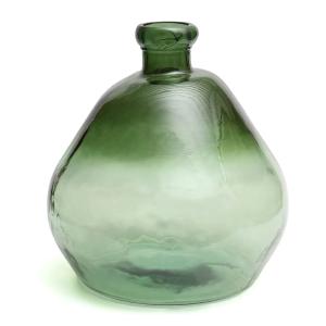 Vase de forme ronde en verre recyclé vert H45