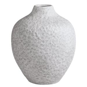 Vase décoratif en céramique artisanale blanche H36
