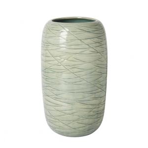 Vase décoratif en céramique vert pâle H44