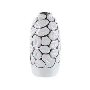 Vase décoratif en grès blanc H34