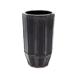 Vase décoratif en grès noir H20