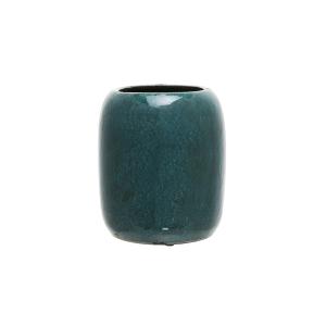Vase décoratif en grès vert turquoise H20