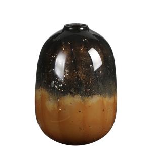 Vase décoratif en verre ambre H24