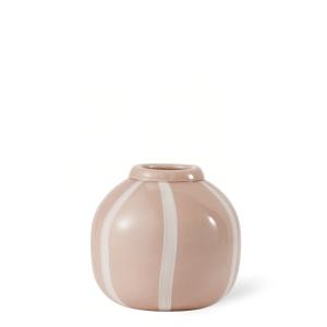 Vase décoratif en verre beige et blanc D22