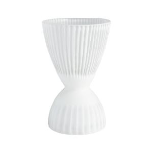 Vase décoratif en verre blanc H33