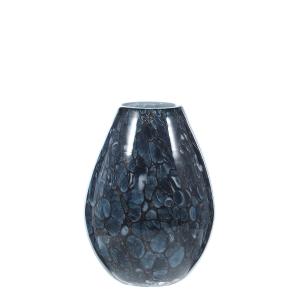 Vase décoratif en verre bleu H21