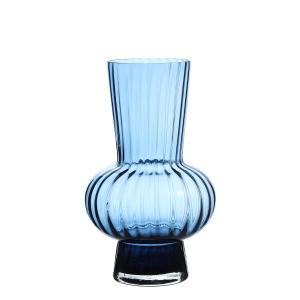 Vase décoratif en verre bleu H32