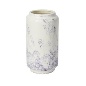 Vase décoratif en verre céramique blanc et violet H30