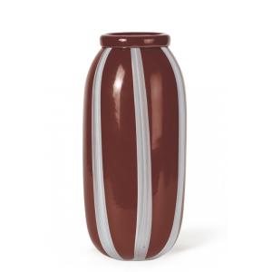 Vase décoratif en verre marron et blanc H33
