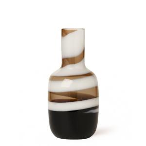 Vase décoratif en verre marron et blanc H40