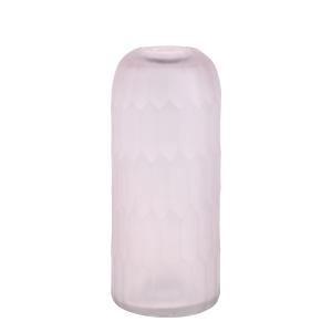 Vase décoratif en verre rose transparent pâle H25