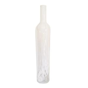 Vase décoratif en verre soufflé blanc cassé H100