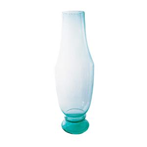 Vase décoratif en verre soufflé bleu vert transparent H80