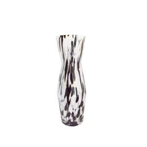 Vase décoratif en verre soufflé noir et blanc H50