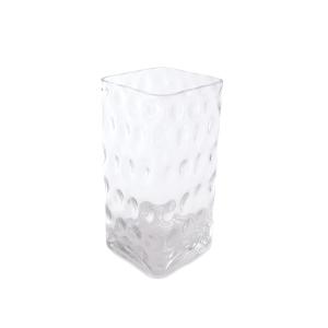 Vase décoratif en verre soufflé transparent H24