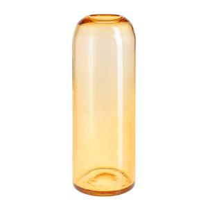 Vase décoratif en verre transparent soufflé jaune ocre H48