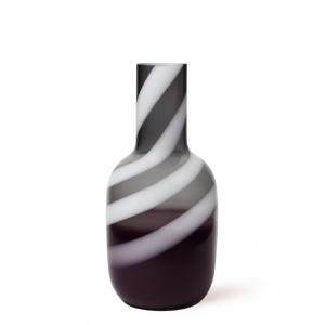 Vase décoratif en verre violet foncé et blanc H40