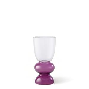 Vase décoratif en verre violet transparent H22