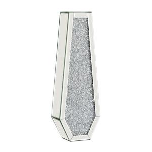 Vase décoratif glamour en verre miroir et cristaux argentés…