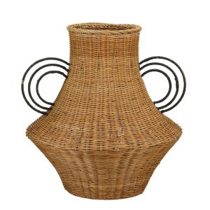 Vase décoratif Marron clair Bois de rotin H43xl30xL30cm