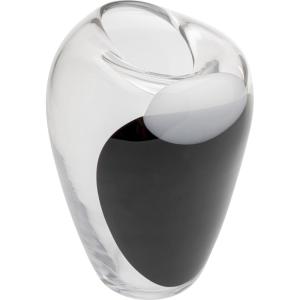 Vase déstructuré en verre noir et transparent H27