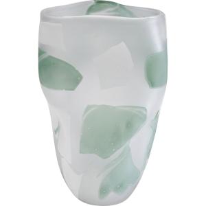 Vase déstructuré en verre vert