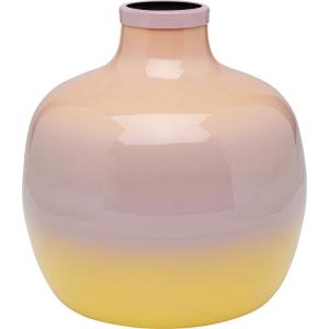 Vase en acier dégradé rose et jaune