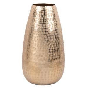 Vase en aluminium martelé doré H31