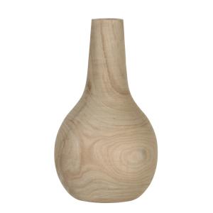 Vase en bois de paulownia marron clair H28