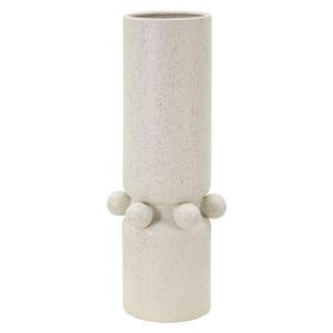 Vase en céramique beige avec sphères Ø 15,5x41 cm