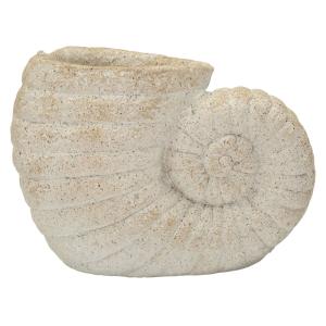 Vase en céramique beige en forme de coquillage, 33 x 19 x 2…